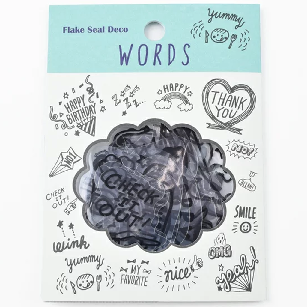 Z &amp; K Flake Seal Deco Sticker Black Words