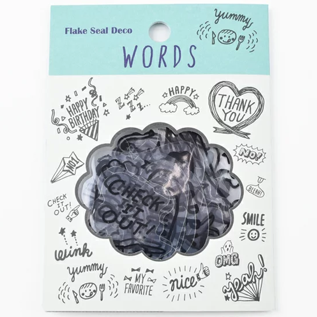 Z & K Flake Seal Deco Sticker Black Words