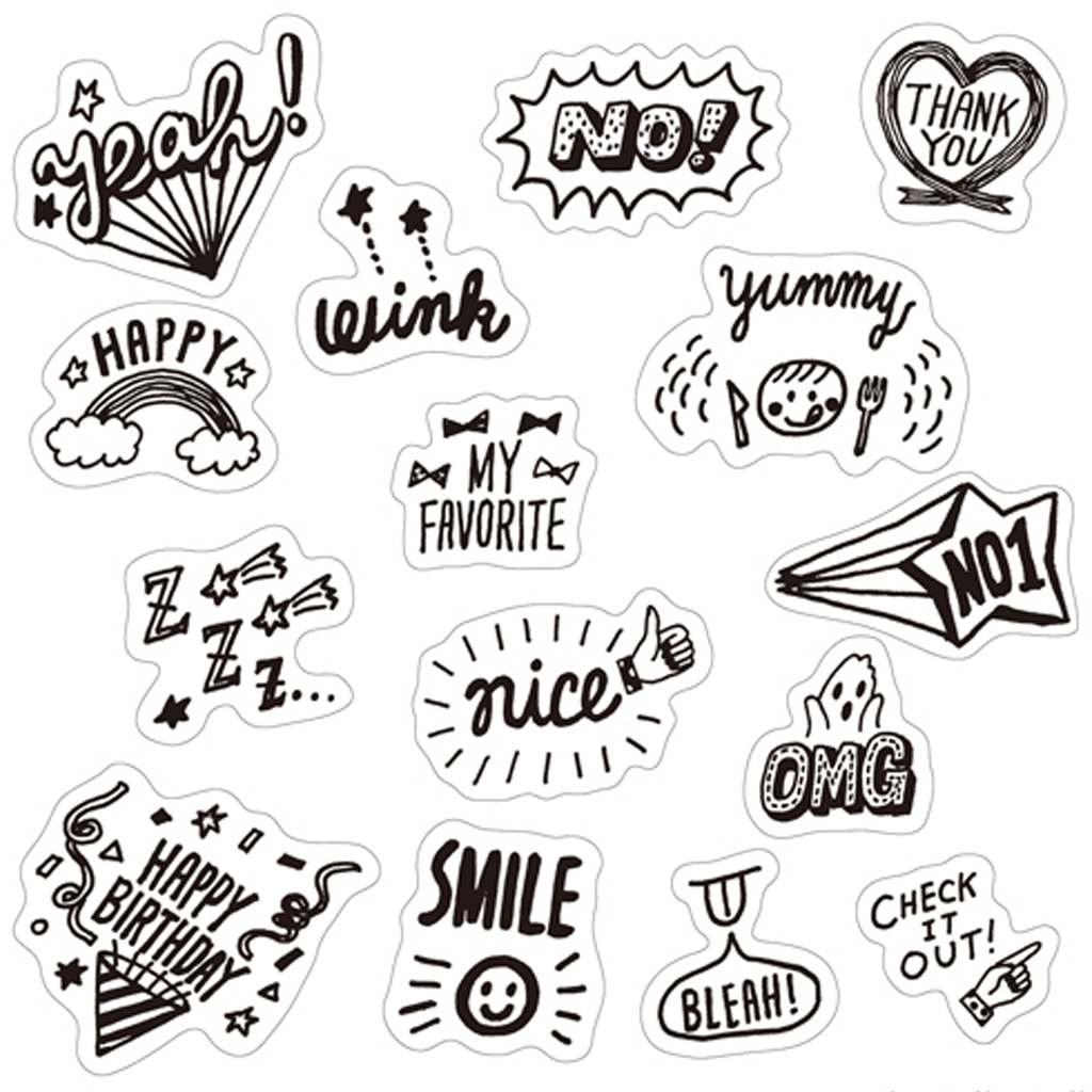 Z &amp; K Flake Seal Deco Sticker Black Words