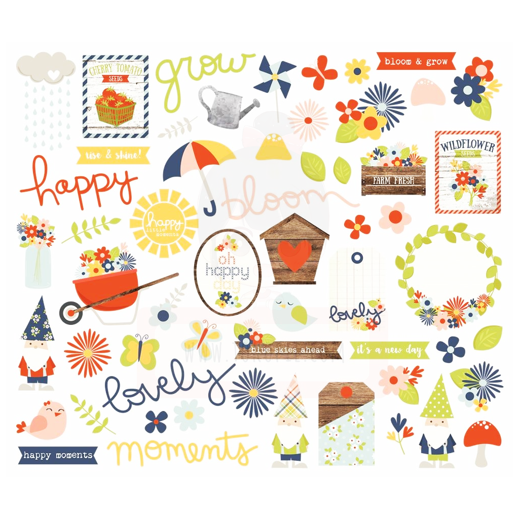 Simple Stories Bloom & Grow Die-Cut Ephemera Bits And Pieces