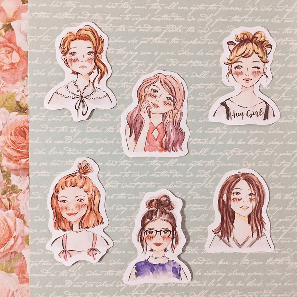 Meow Illustration Sticker Blossom Girls II