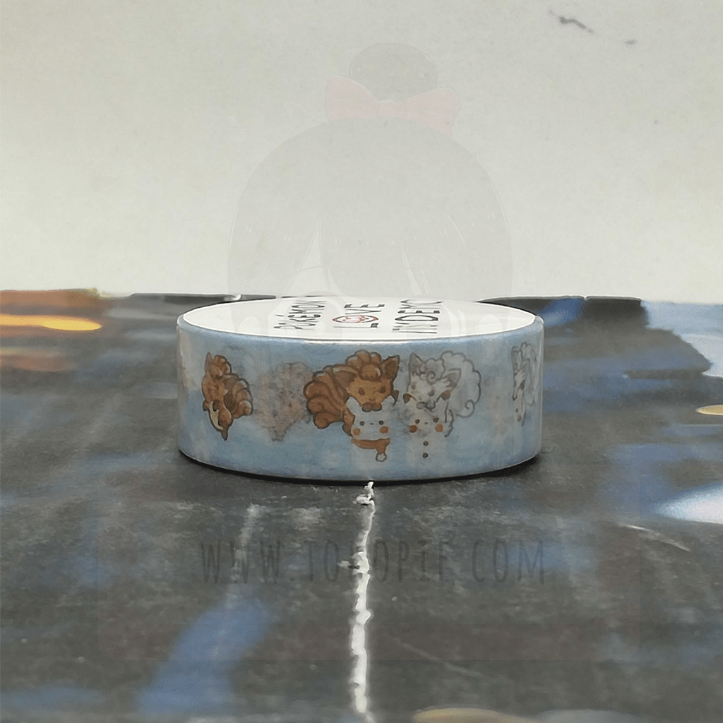 Pokemon Love Masking Tape Vulpix Ninetales Blue