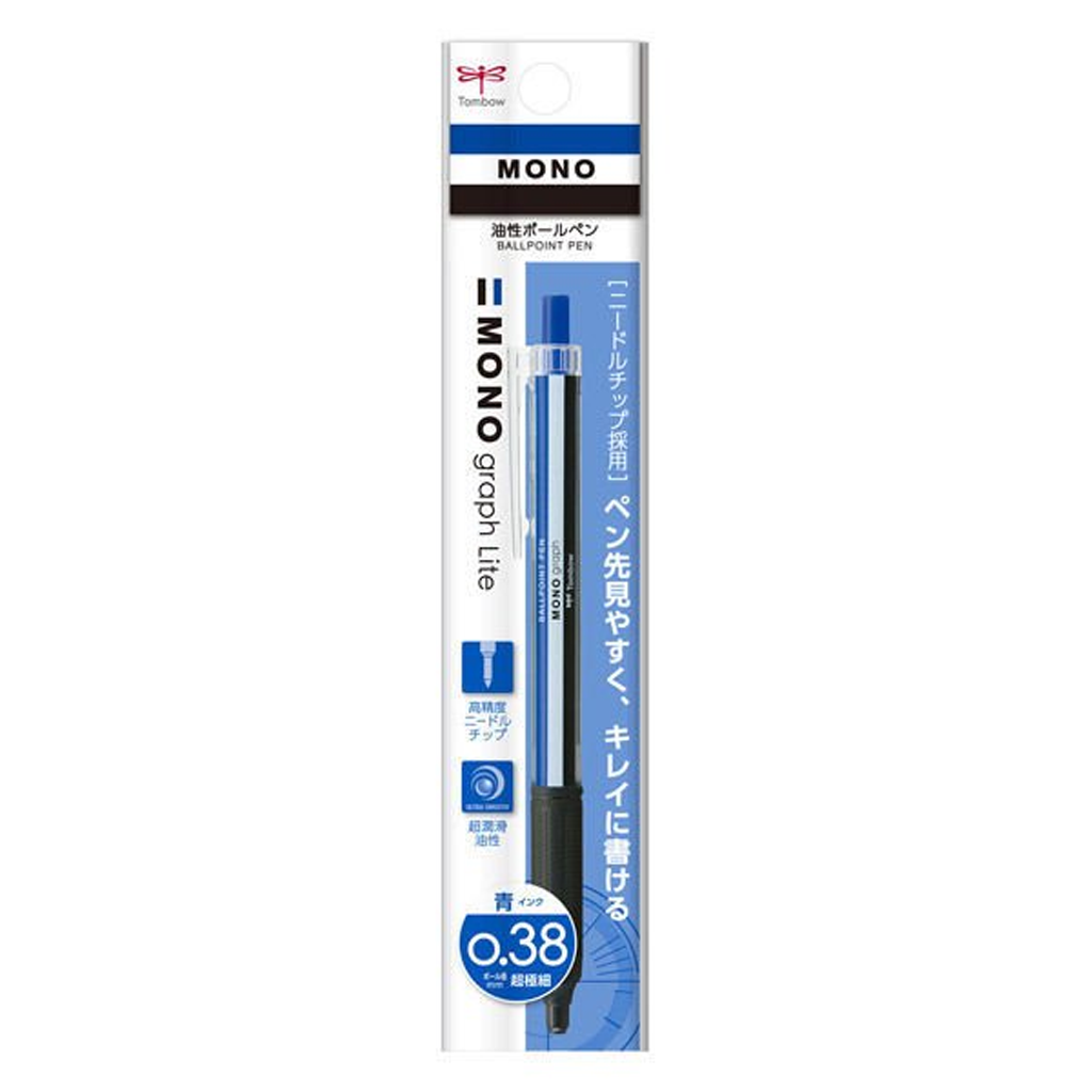 Tombow Mono Graph Lite Ballpoint Pen 0.38mm Blue Ink