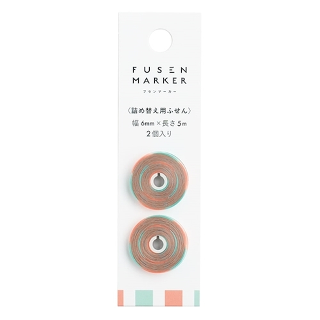 Kanmido Fusen Marker Refill FM-9201 PATTERN Blue X Red Square