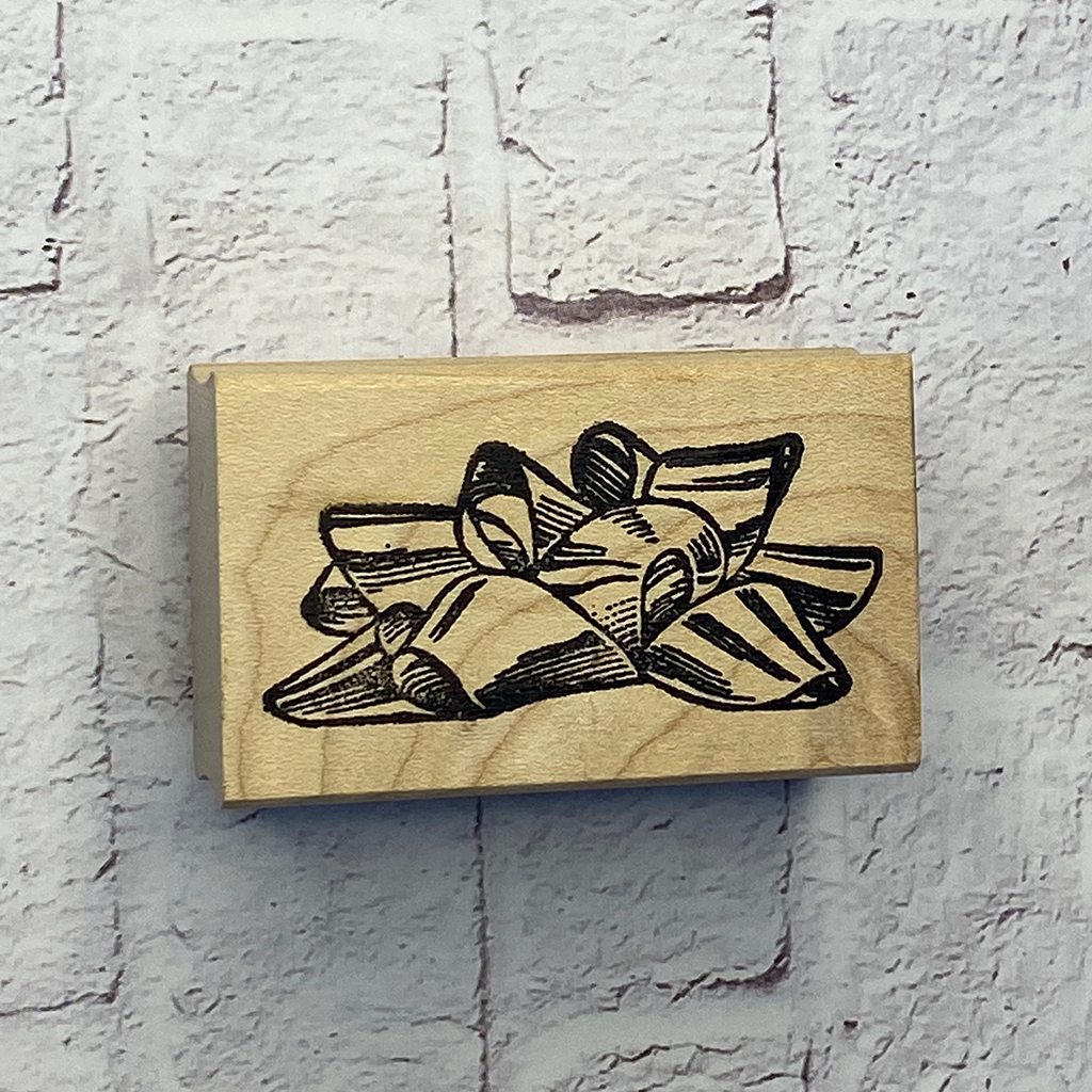 100 Proof Press Rubber Stamp - Big Gift Bow