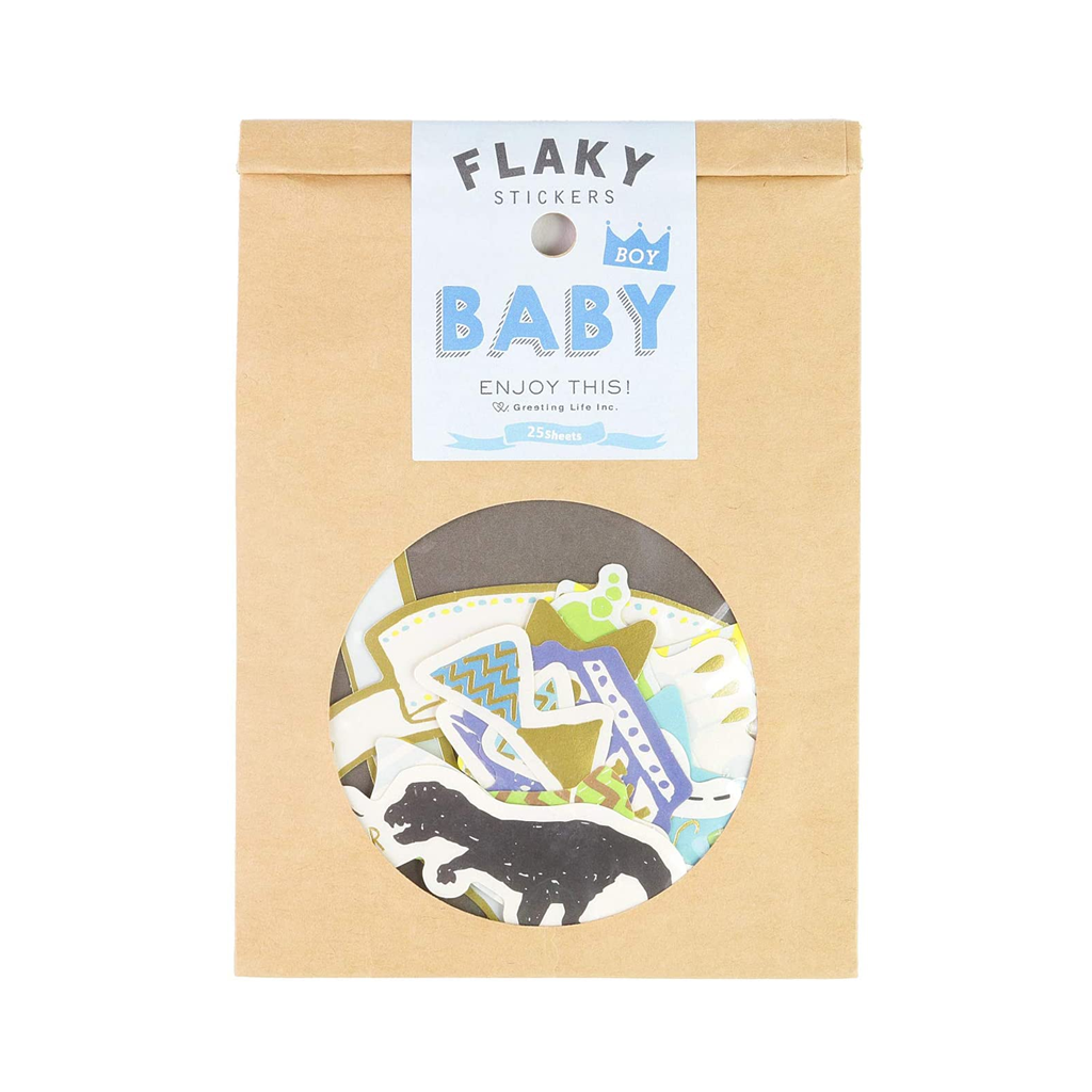 Greeting Life Flaky Sticker Boy Baby Enjoy This!