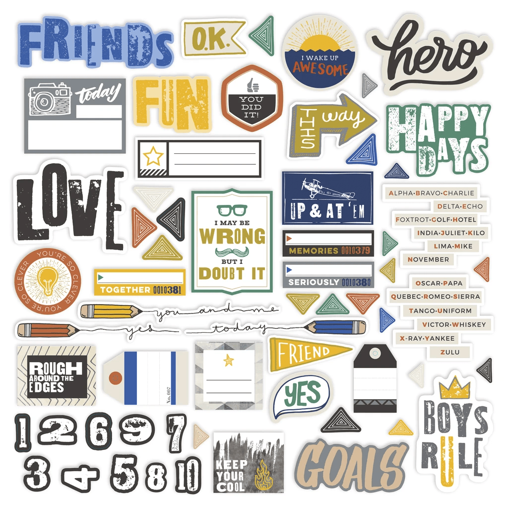 Pink Fresh Studio Ephemera Pack Boys Fort