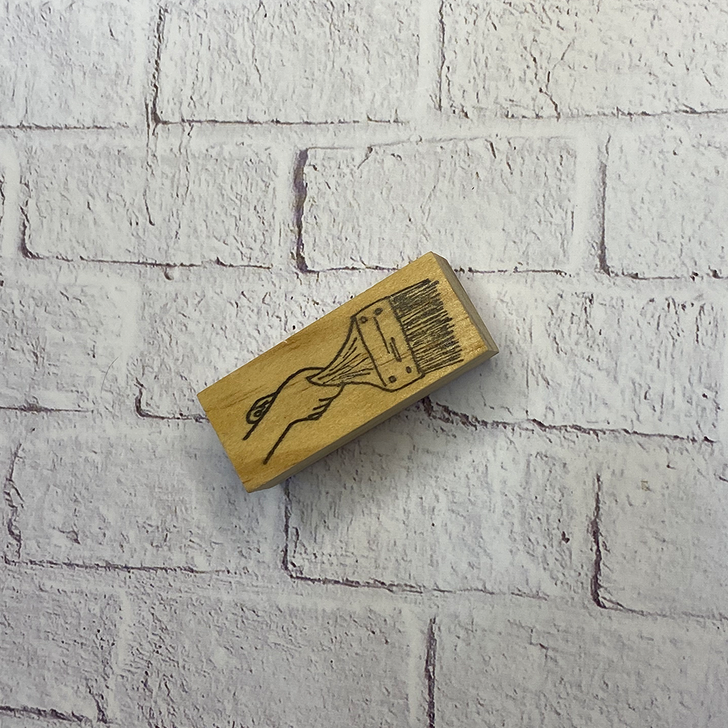 Hand Painting Brush Rubber Stamp