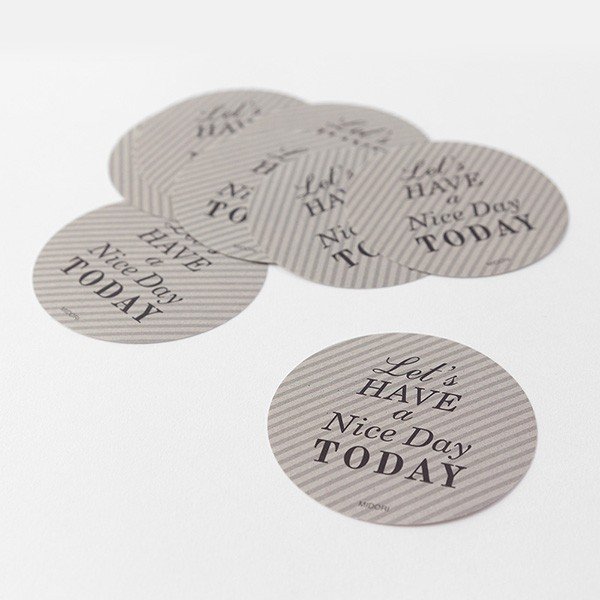Midori Gift Sticker Nice Day Pattern Gray