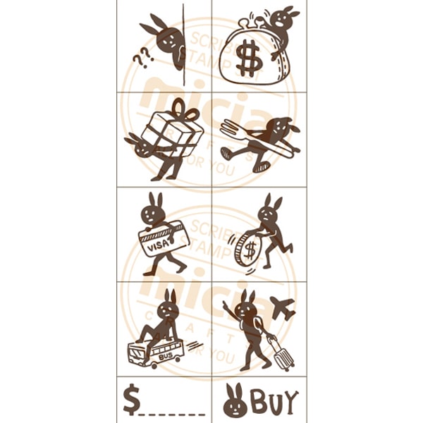 MICIA Scribble Stamp Set - One&#39;s Spending Bunny