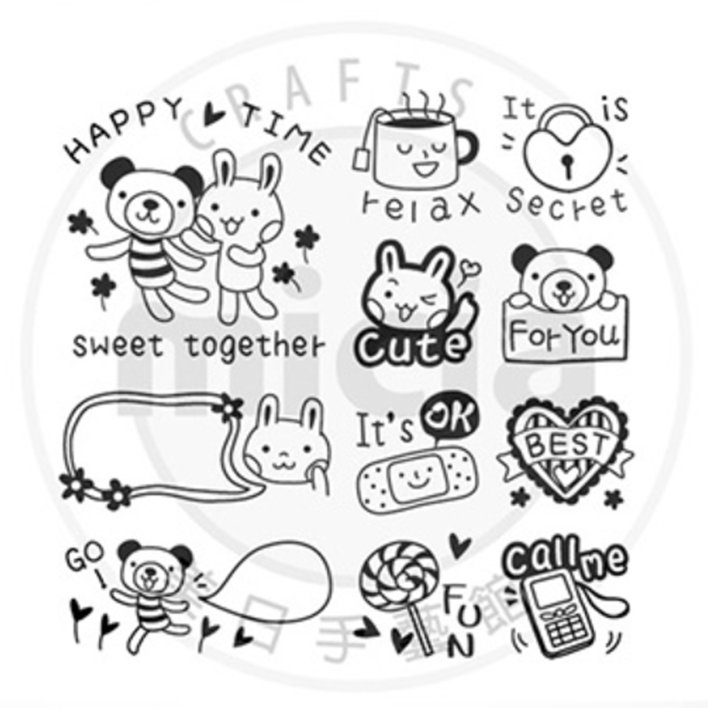 Micia Mini Cute Stamp Set - Bunny &amp; Bear