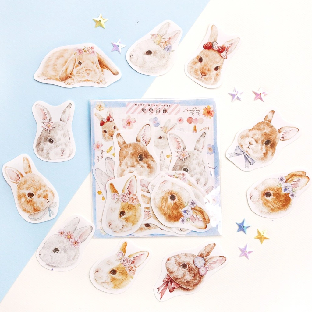 Flake Sticker Meow Meow Star - Bunny Portrait