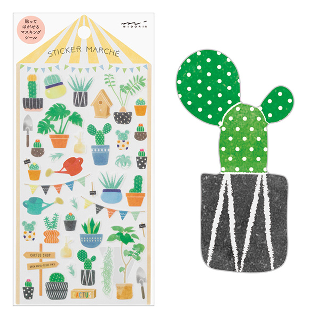 Midori Marche Masking Sticker Cactus Pattern
