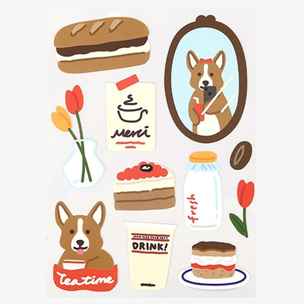 Dailylike Remover Sticker - Cafe Corgi