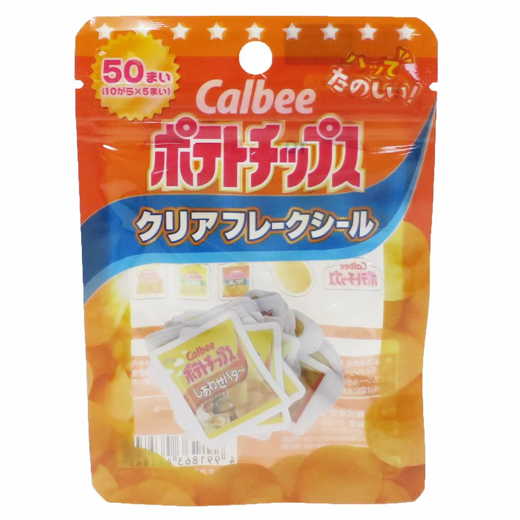 Calbee Potato Chips Snack Clear Flake Sticker