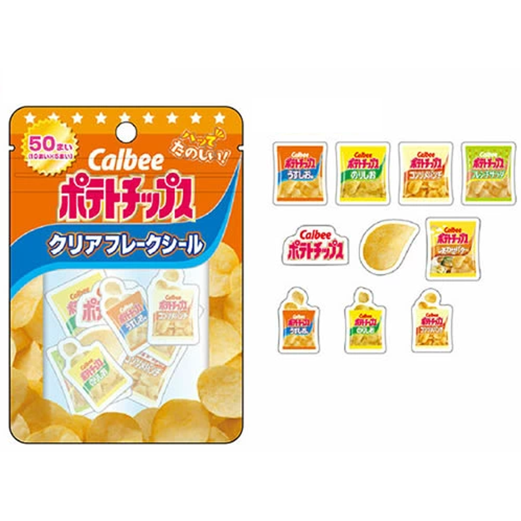 Calbee Potato Chips Snack Clear Flake Sticker