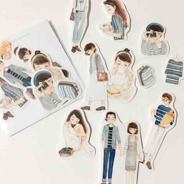 Carrie Illustration Flake Sticker Camera Girl