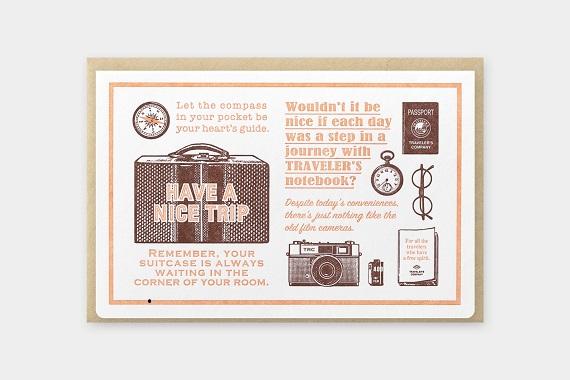 Traveler's Factory Letterpress Card Travel Tools Brown