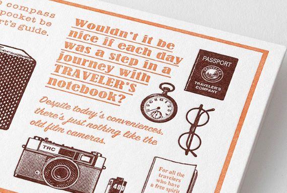 Traveler&#39;s Factory Letterpress Card Travel Tools Brown