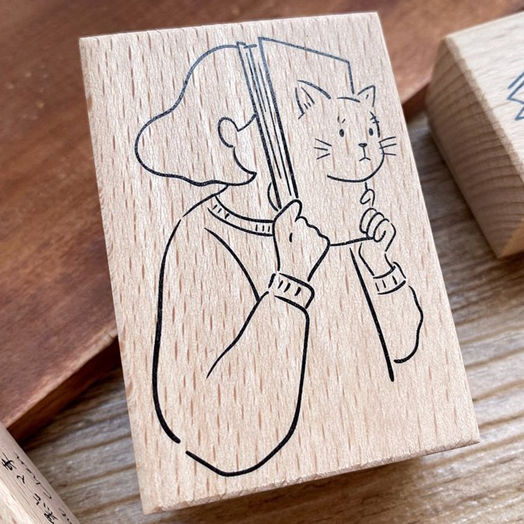 Point Chen Rubber Stamp - Book Girl