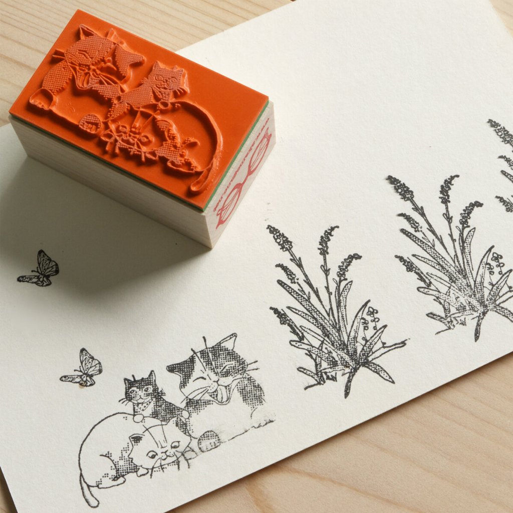 Akamegane Rubber Stamp - Jackson Family Kittens
