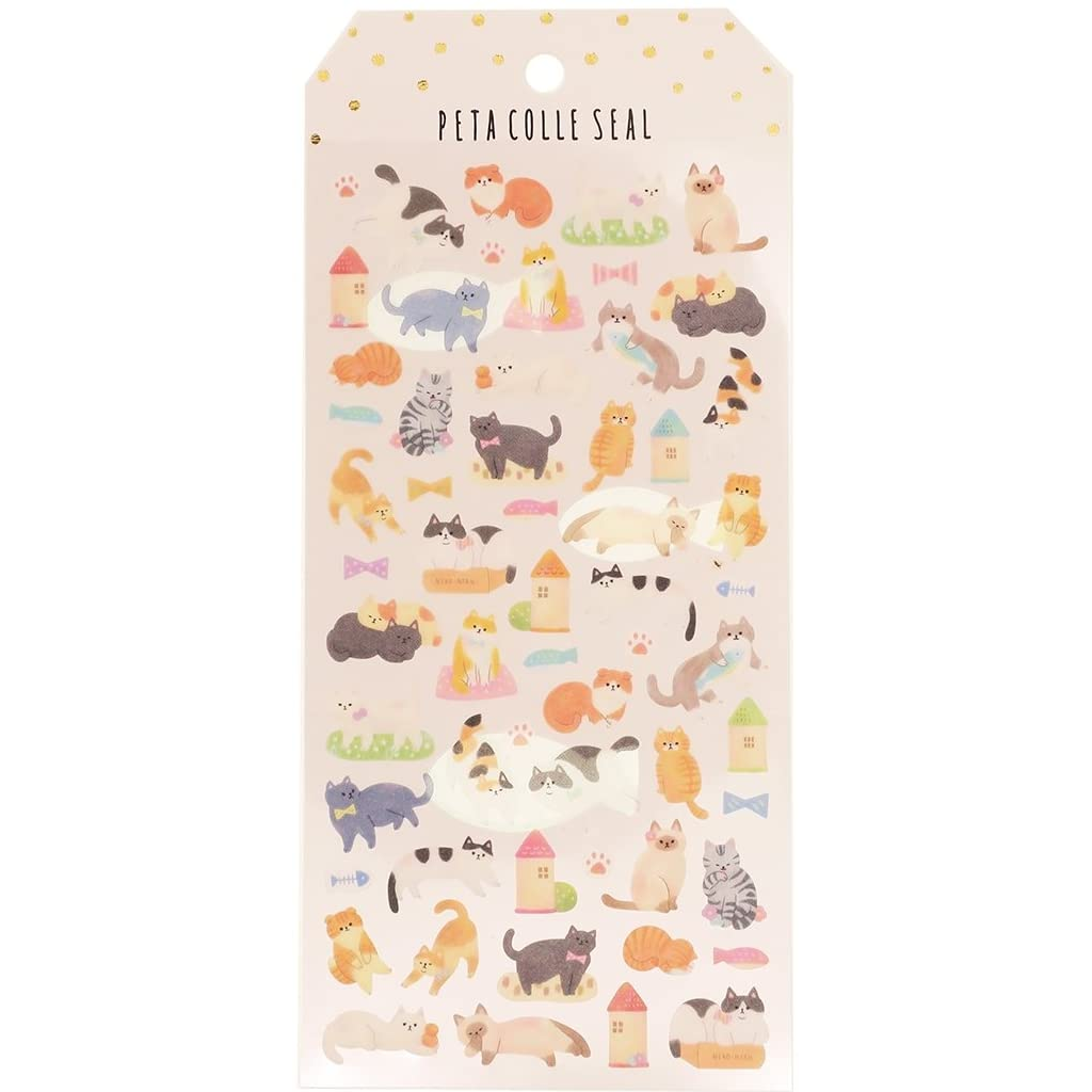 Peta Colle Seal Sticker - Cute Cats