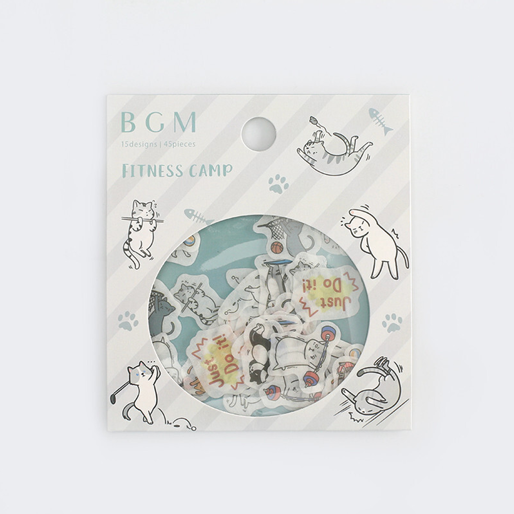 BGM Cat Fitness Camp Flake Seal Sticker