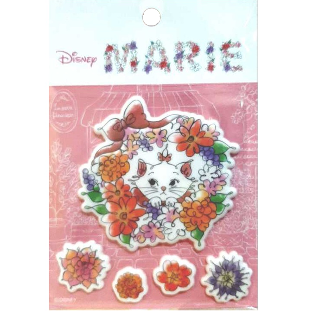 Disney Marie Cat Flower Hard Sticker