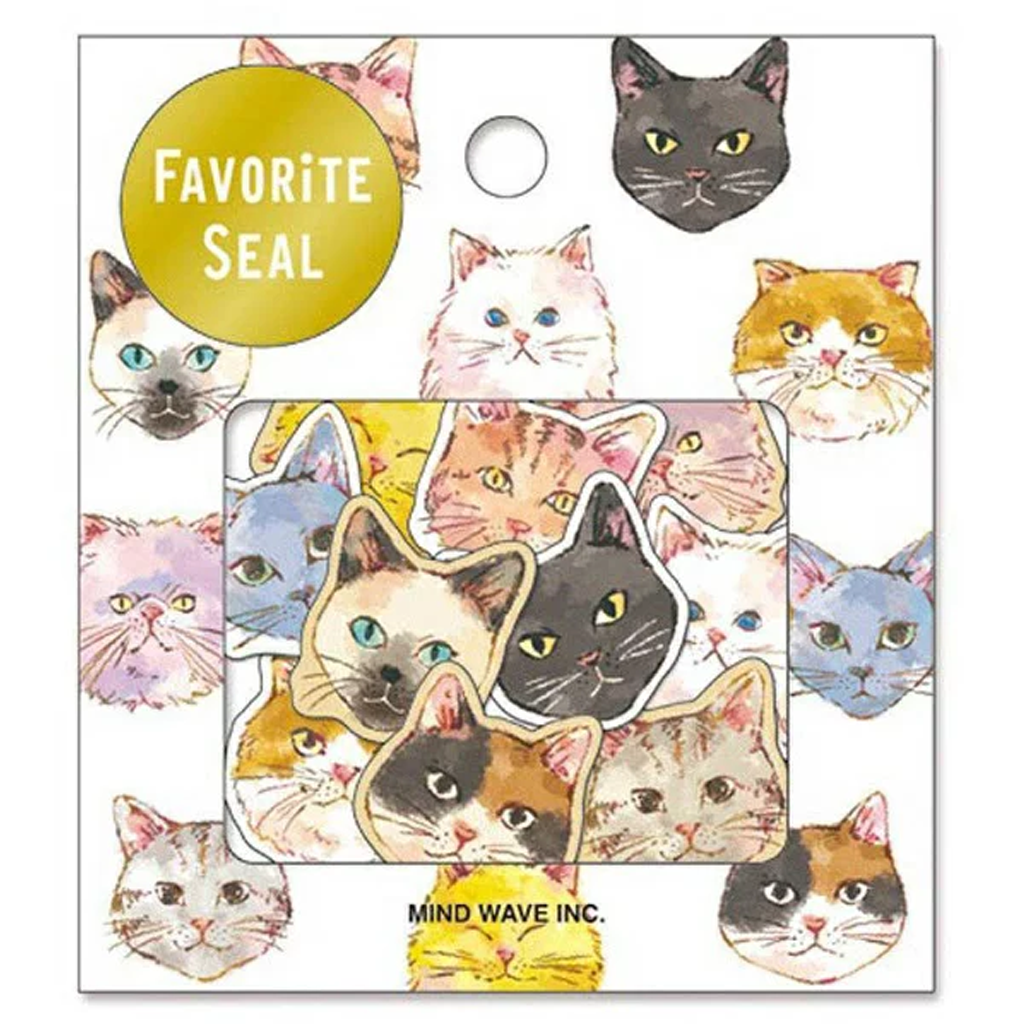 Mind Wave Cute Head Cat Favorite Seal Sticker