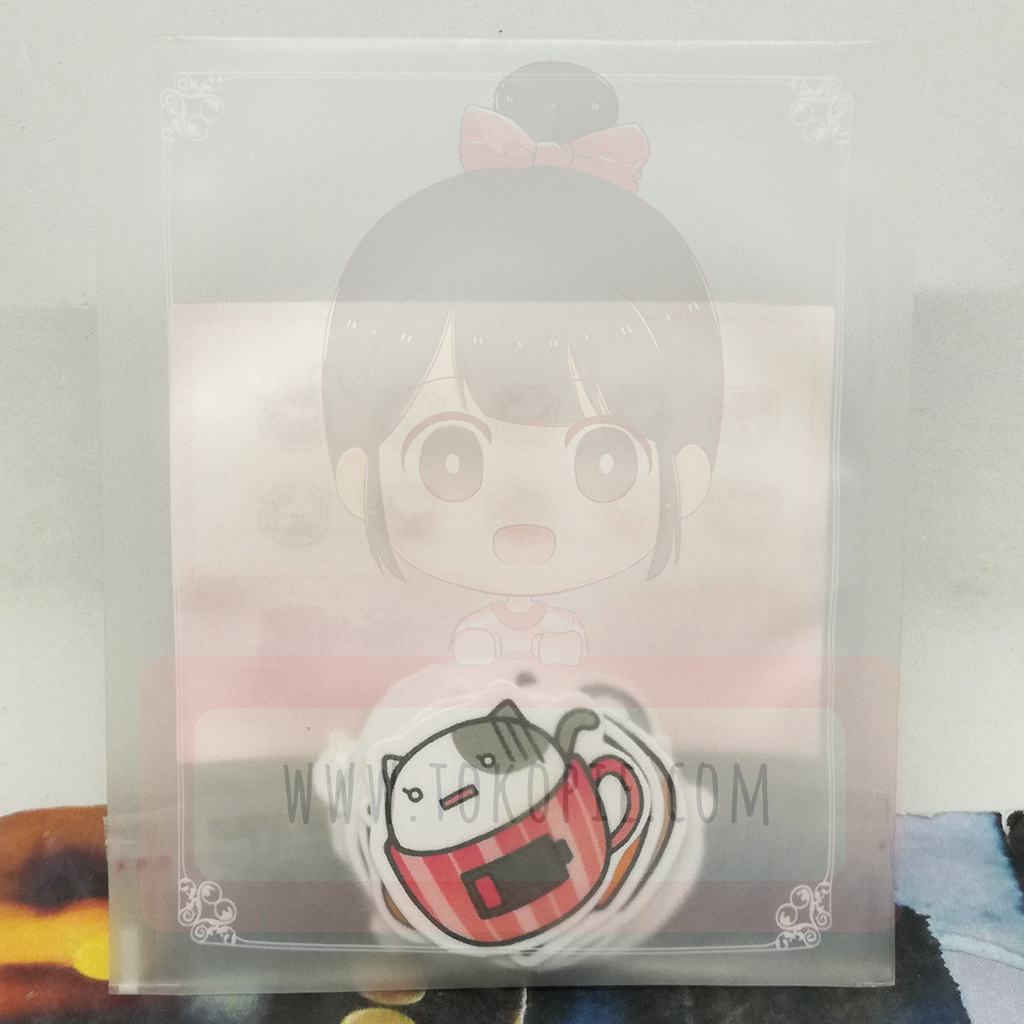 Kamio Japan Cat In Cup Flake Sticker