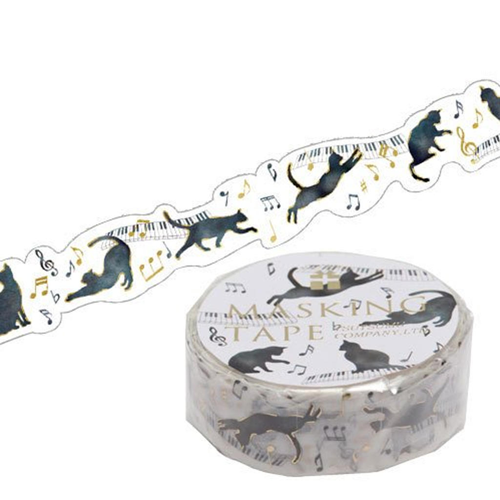 Tsutsumu Masking Tape Cat Music