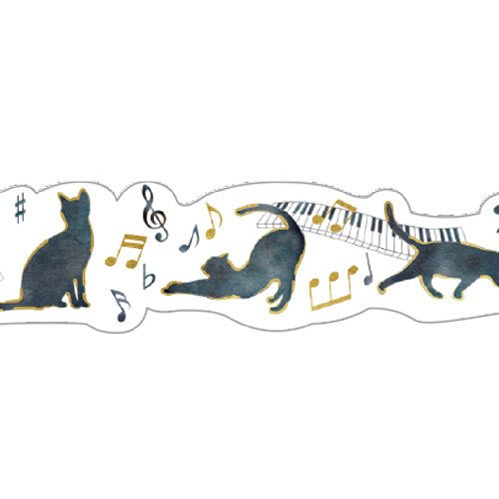 Tsutsumu Masking Tape Cat Music