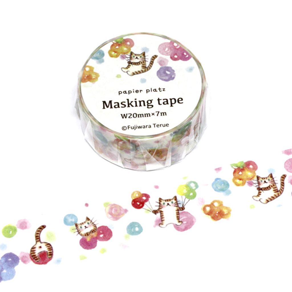 Papier Platz Masking Tape Cat And Balloons