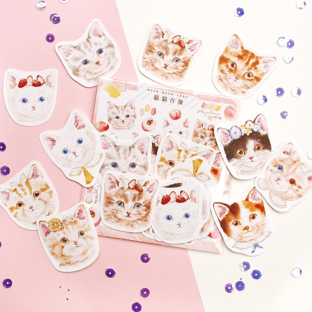 Flake Sticker Meow Meow Star - Cat Portrait