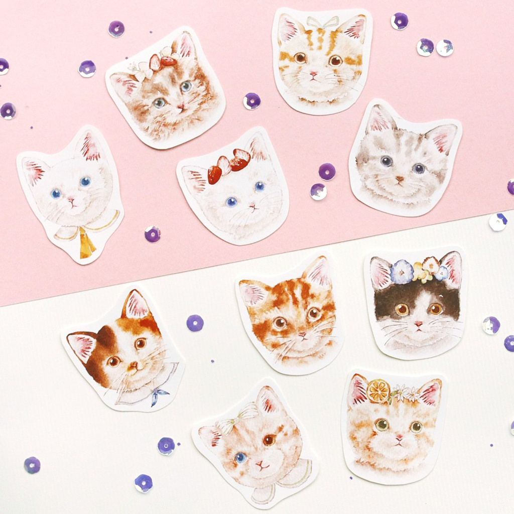 Flake Sticker Meow Meow Star - Cat Portrait