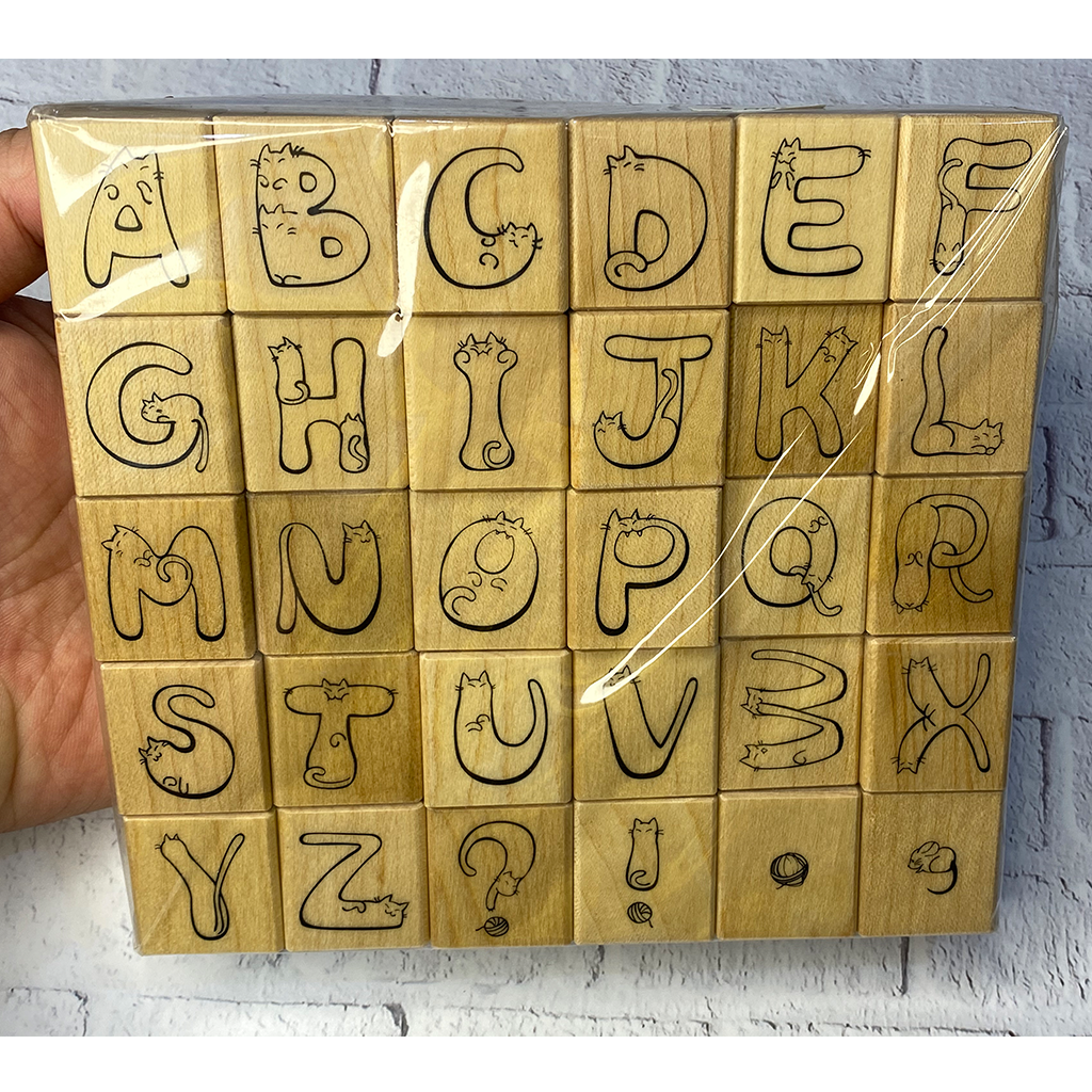 Micia Rubber Stamp - Cat Alphabet Set