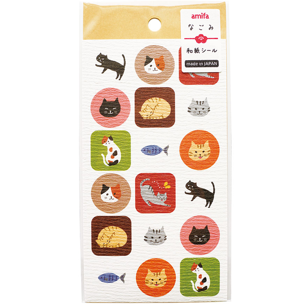 Amifa Japanese Paper Sticker - Nagomi Cat