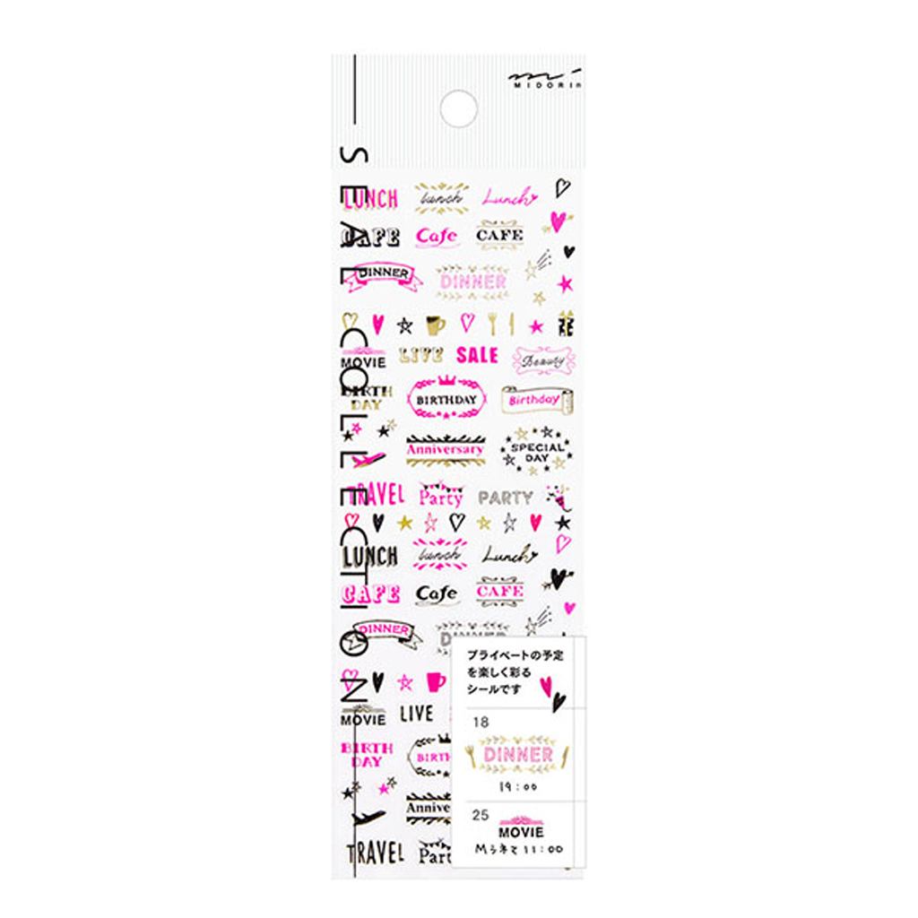 Midori Notebook Sticker Character Pattern Pink