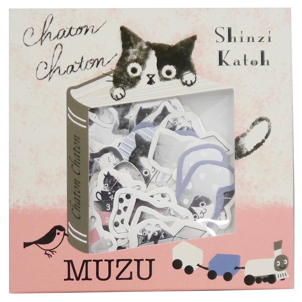 Shinzi Katoh Chaton Chaton Muzu Cat Flake Sticker