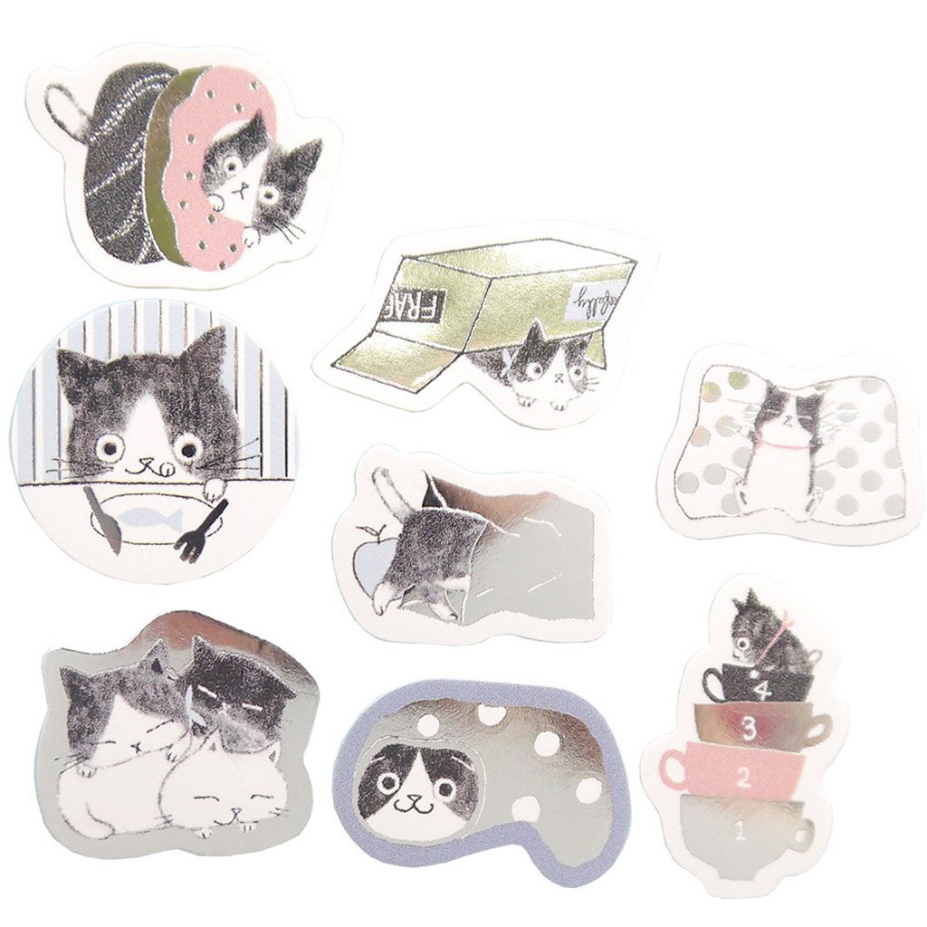 Shinzi Katoh Chaton Chaton Muzu Cat Flake Sticker
