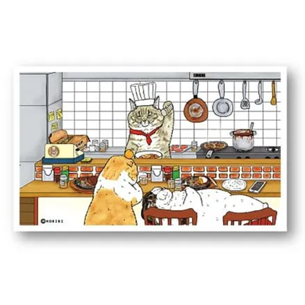 Mysterious Cat World Message Card Chef HARUO