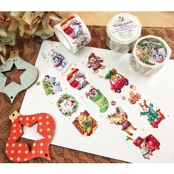 Maruco Art Masking Tape Winter Animals