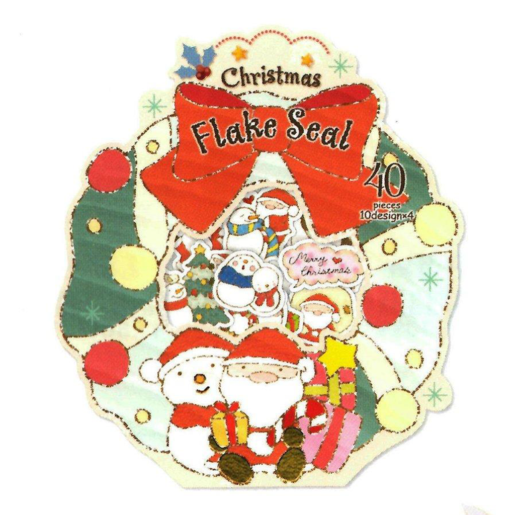 Clothes Pin Christmas Flake Sticker 40 Pcs