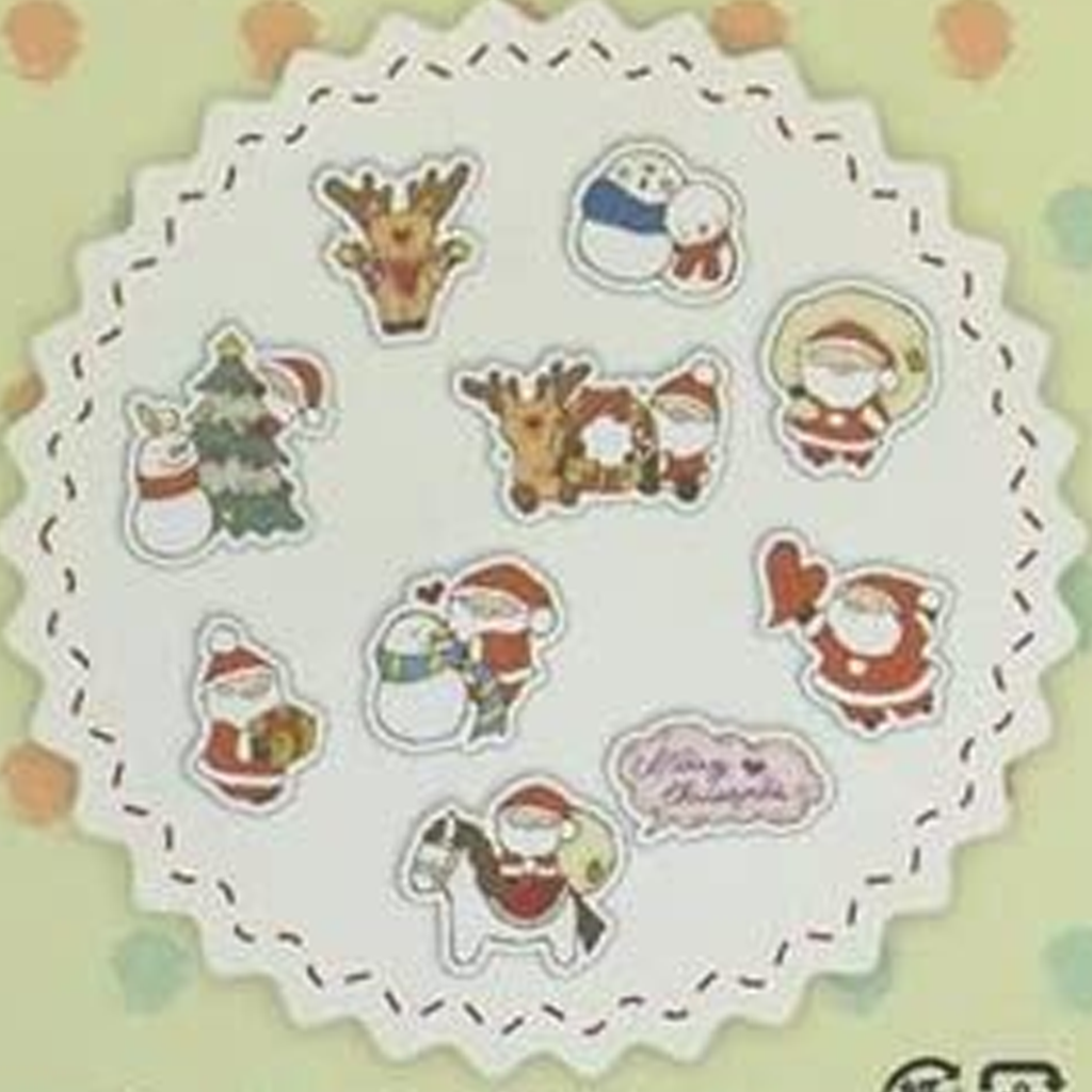 Clothes Pin Christmas Flake Sticker 40 Pcs