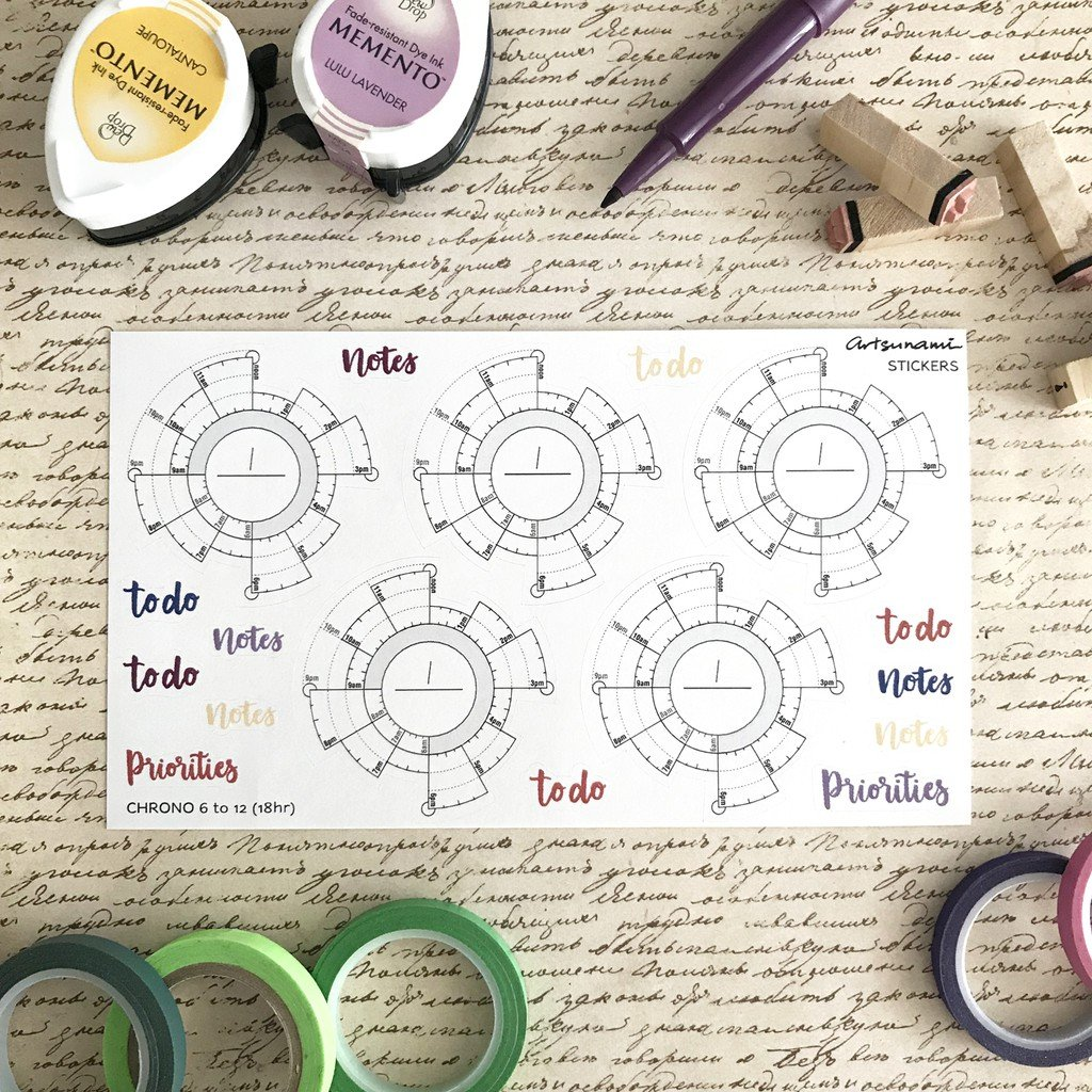 Artsunami Planner Sticker Chrono 6 To 12 (18hr)