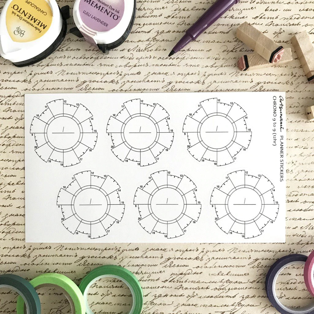 Artsunami Planner Sticker Chrono 9 To 9 (12hr)
