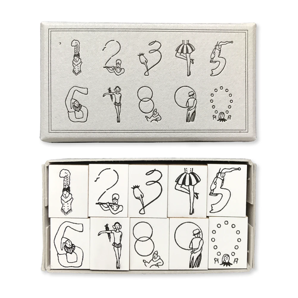 Rakui Hana Number Rubber Stamp Set