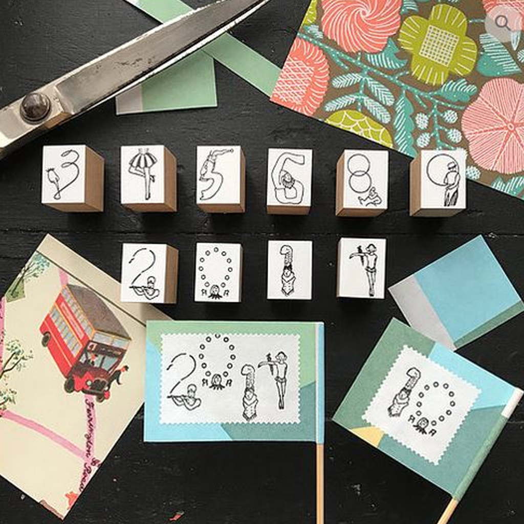 Rakui Hana Number Rubber Stamp Set