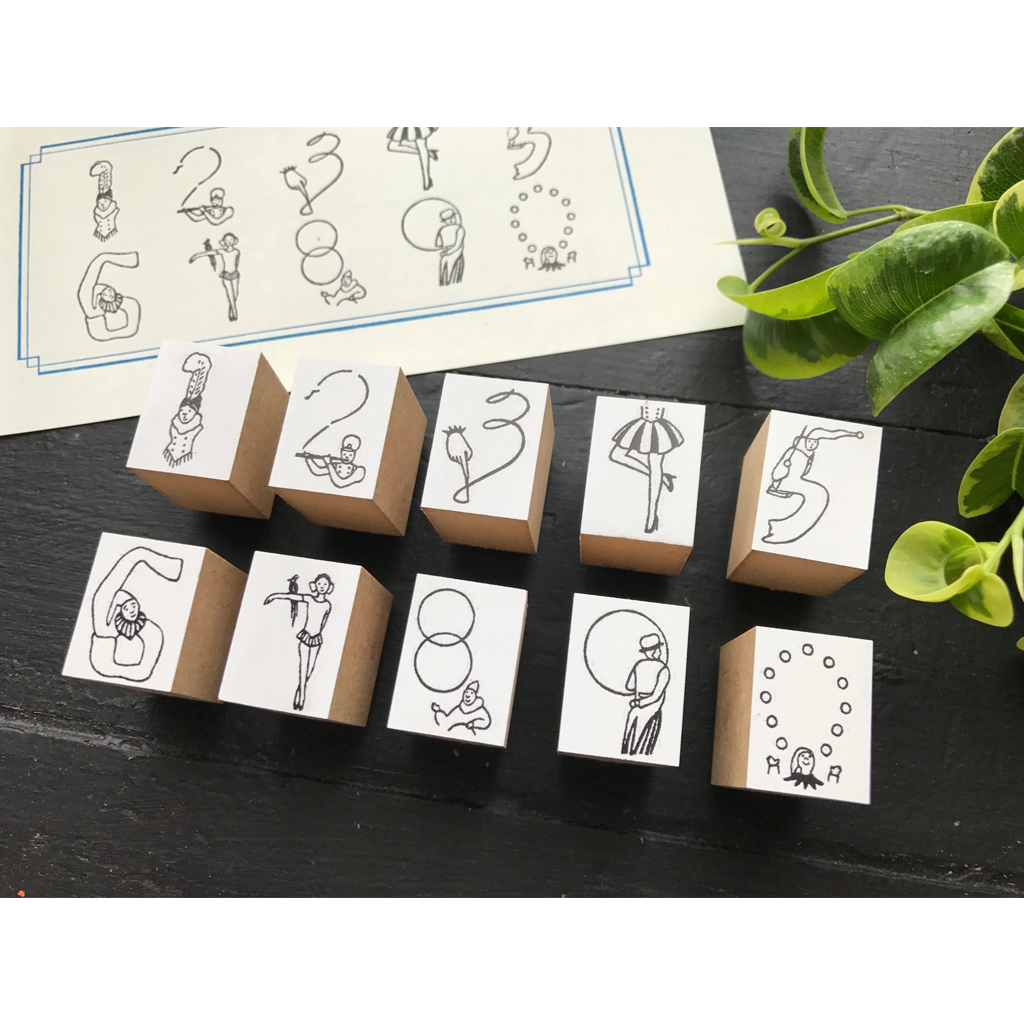 Rakui Hana Number Rubber Stamp Set