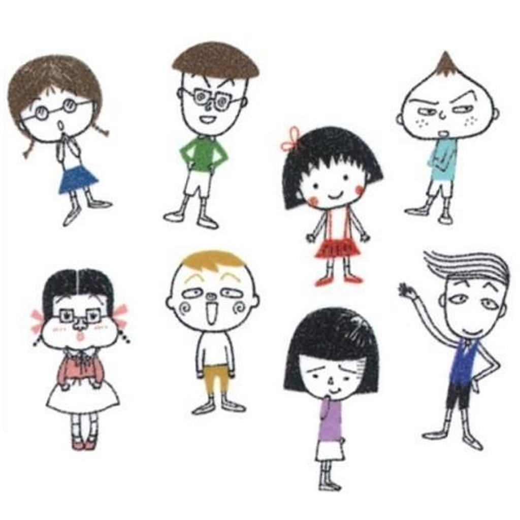 Shinzi Katoh Chibi Maruko-Chan And Her Classmates Flake Sticker